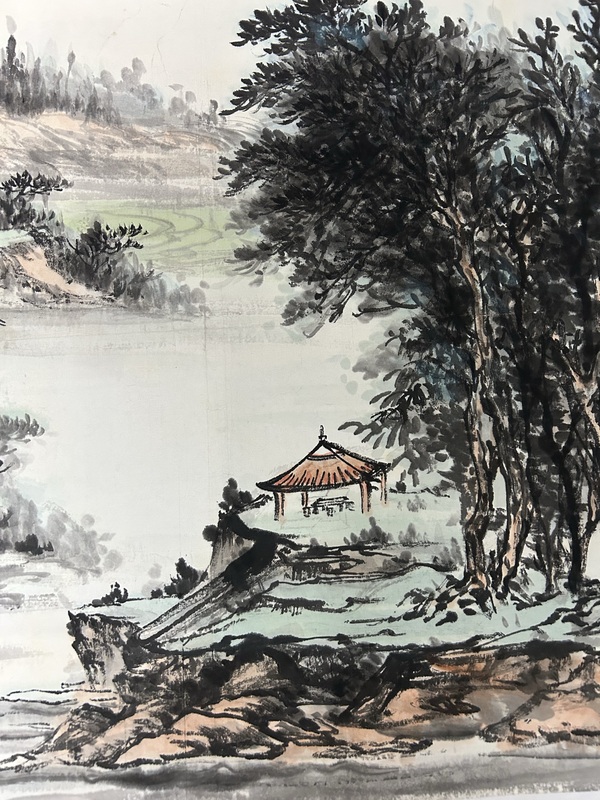 古玩字畫梁永亮老師《溪山圖》拍賣,當前價格655元
