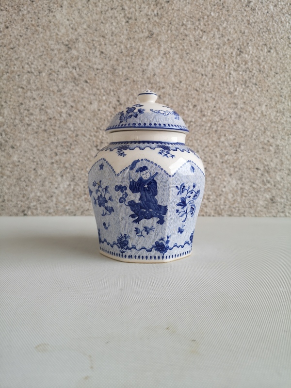 古玩陶瓷人物紋青花蓋罐拍賣,當前價格398元