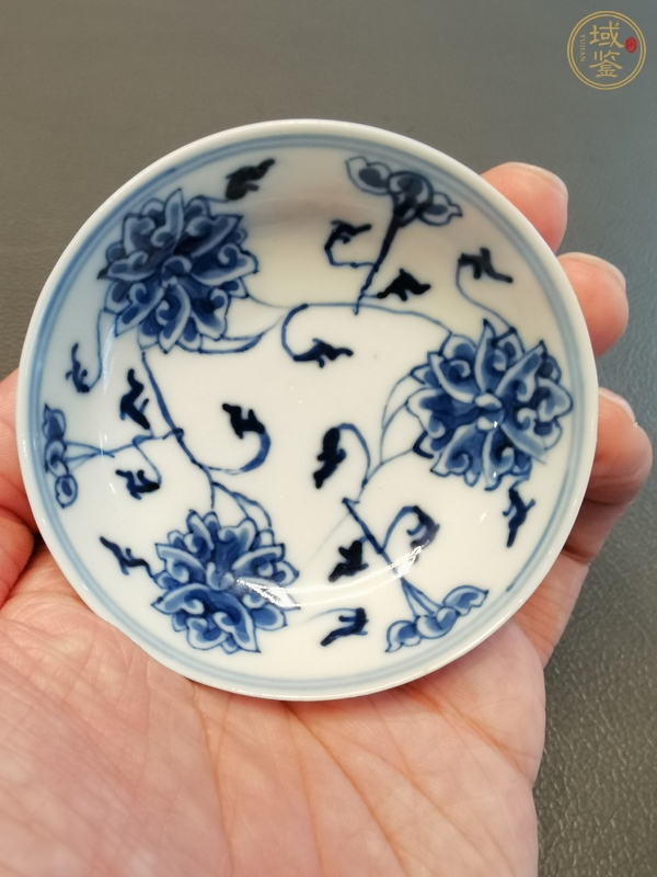 古玩陶瓷光緒·青花纏枝蓮紋筆添真品鑒賞圖