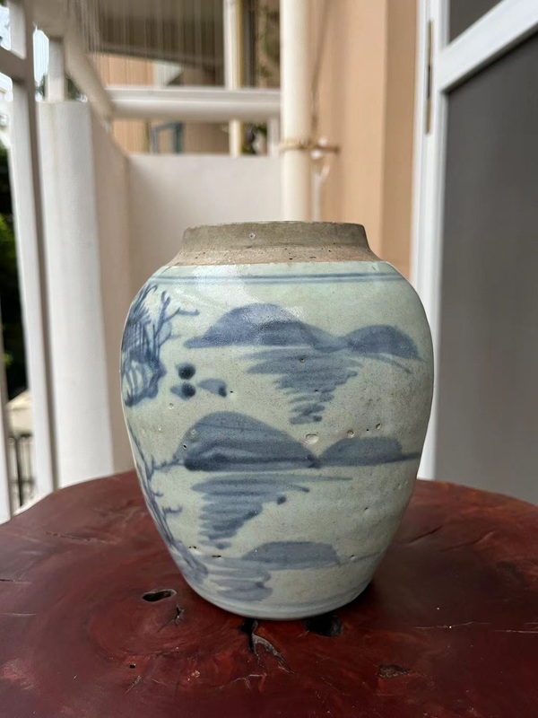古玩陶瓷青花山水紋青花罐拍賣,當(dāng)前價(jià)格688元