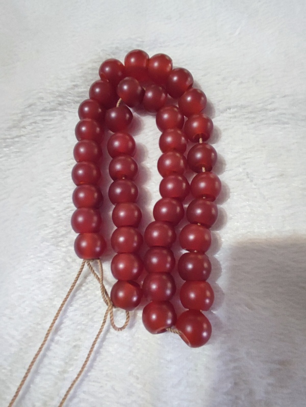 古玩玉器烤色紅瑪瑙珠串拍賣,當前價格518元