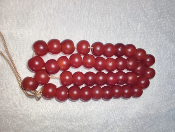 古玩玉器烤色紅瑪瑙珠串拍賣,當前價格518元