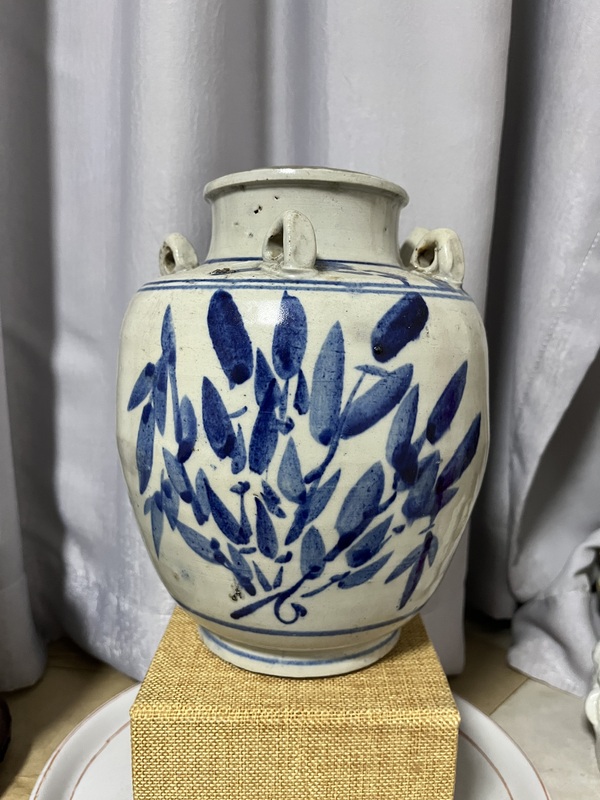 古玩陶瓷清中期花卉紋青花四系壺拍賣,當前價格1200元
