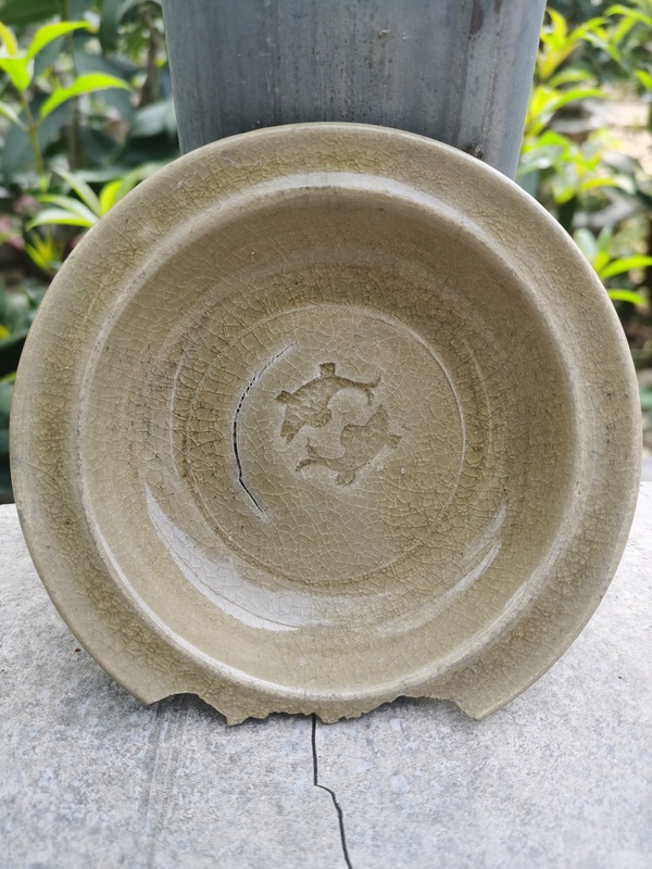 古玩陶瓷《釉水很好》元代龍泉窯雙魚洗拍賣,當前價格126元