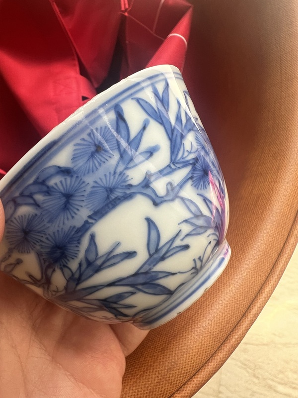 古玩陶瓷青花歲寒三友圖仰鐘杯拍賣,當前價格12999元