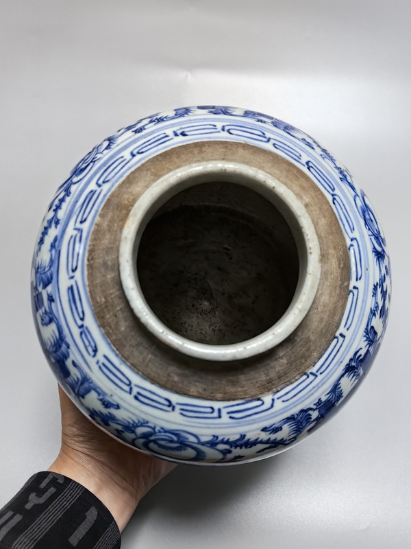 古玩陶瓷清-道咸,纏枝花囍字紋青花蓋罐拍賣,當(dāng)前價(jià)格1188元