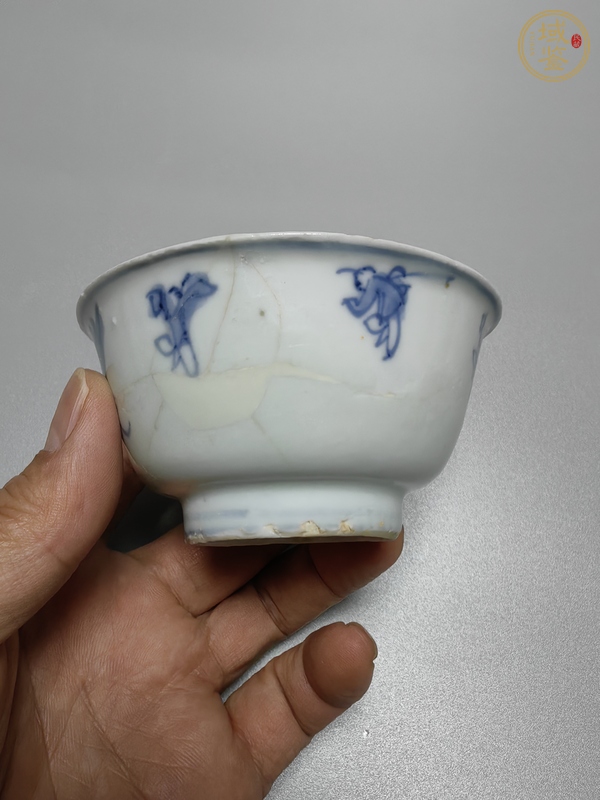 古玩陶瓷嬰戲紋青花小碗真品鑒賞圖