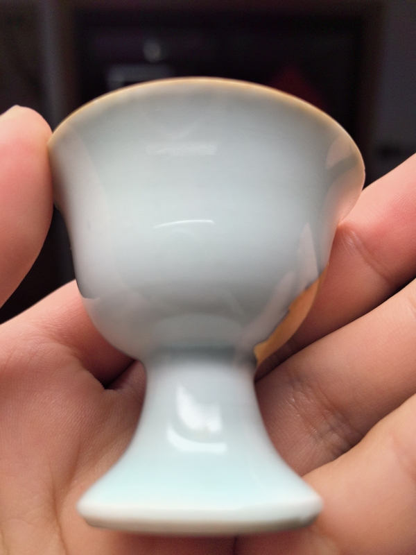 古玩陶瓷康熙粉青釉高足杯拍賣,當前價格4000元