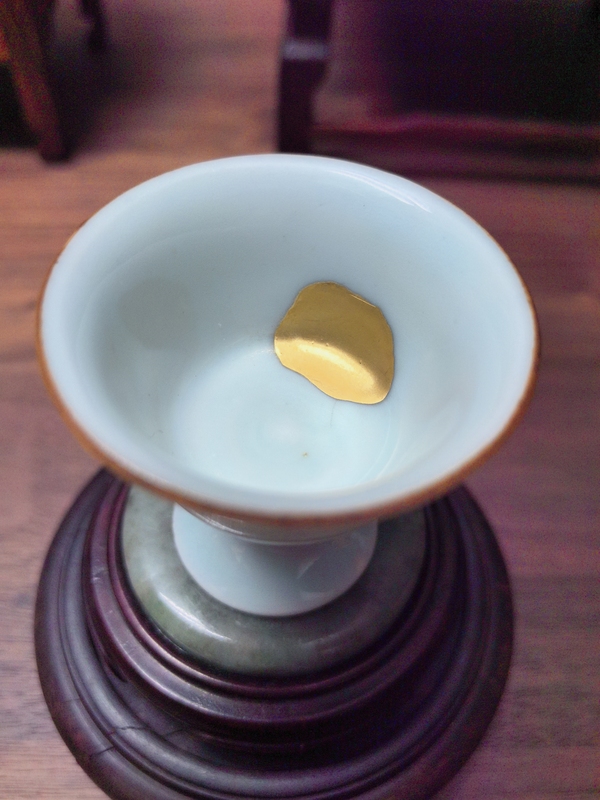 古玩陶瓷康熙粉青釉高足杯拍賣,當前價格4000元