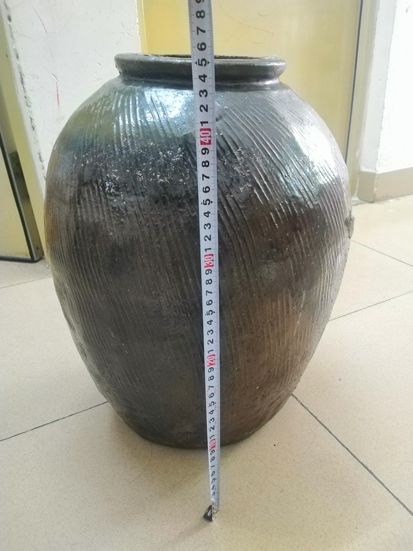 古玩陶瓷褐釉繩紋大罐拍賣,當(dāng)前價(jià)格800元