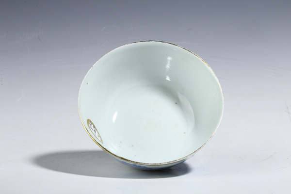 古玩陶瓷精品民窯-藍料彩山水紋碗一對拍賣,當前價格2900元