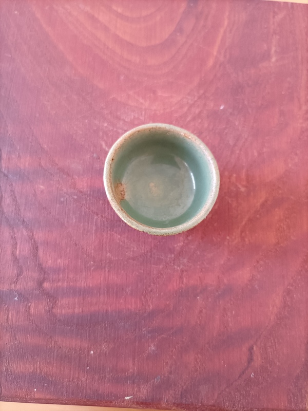 古玩陶瓷明末.綠釉茶杯99元拍賣，當前價格99元