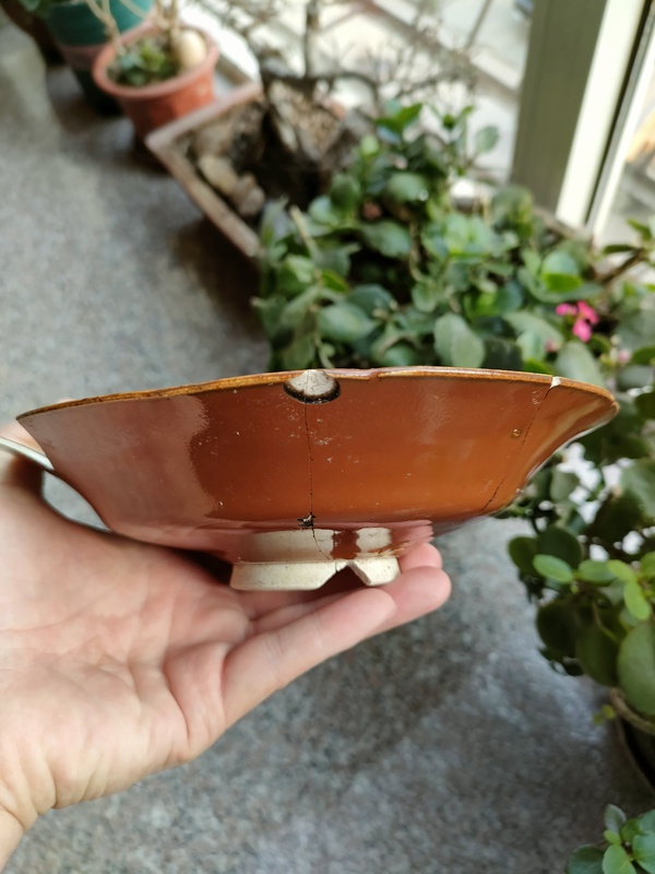 古玩陶瓷當(dāng)陽峪窯紫金釉盤拍賣，當(dāng)前價格1800元