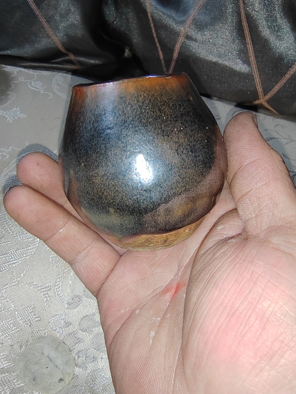 古玩陶瓷磁州窯窯變黑釉雞心罐拍賣,當(dāng)前價(jià)格1800元