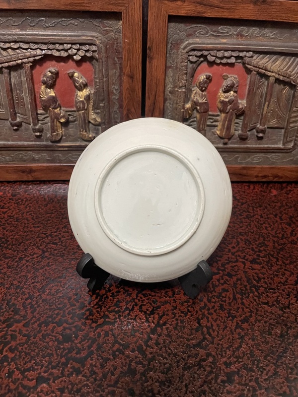 古玩陶瓷青花旗幟圖盤拍賣,當前價格888元