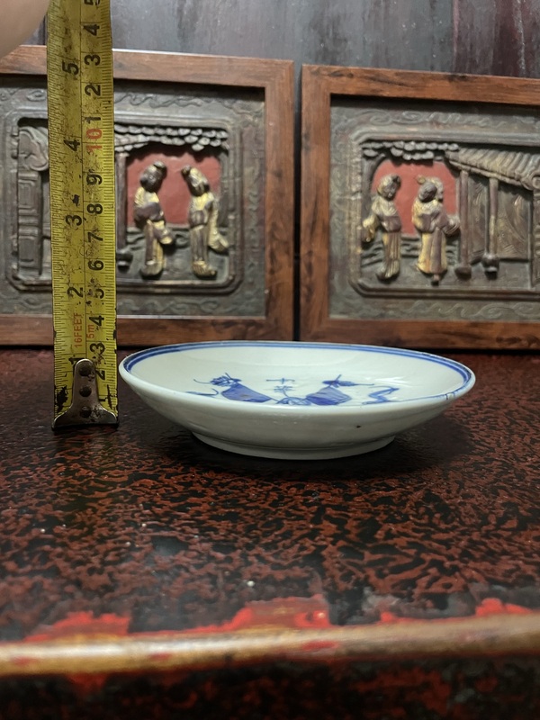 古玩陶瓷青花旗幟圖盤拍賣,當前價格888元