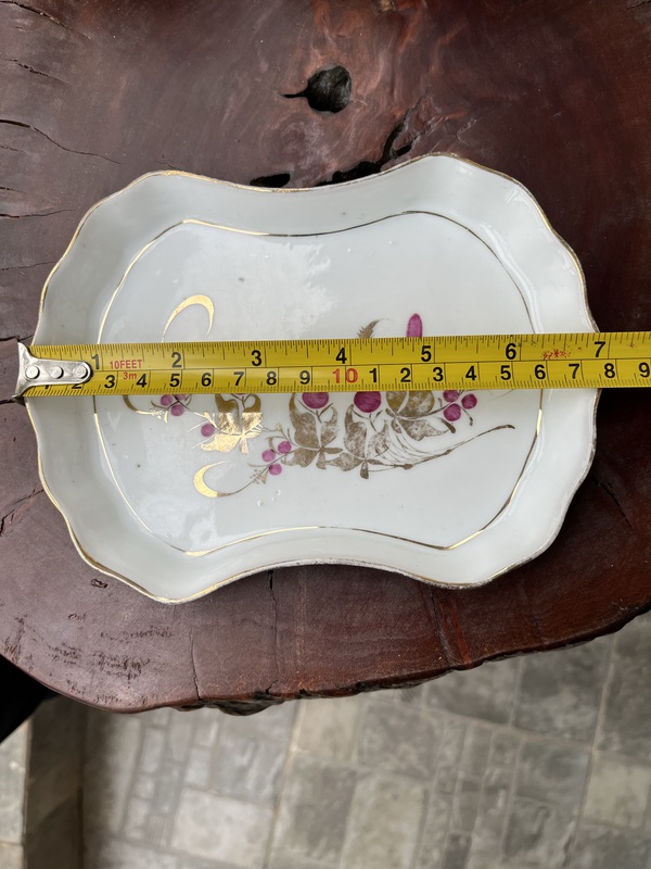 古玩陶瓷民國粉彩花卉紋茶盤拍賣,當前價格99元
