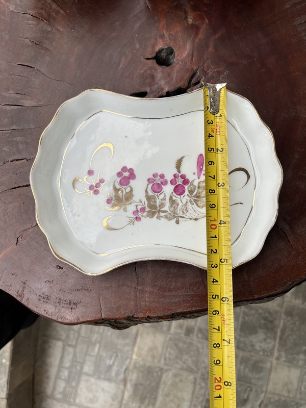 古玩陶瓷民國粉彩花卉紋茶盤拍賣,當前價格99元