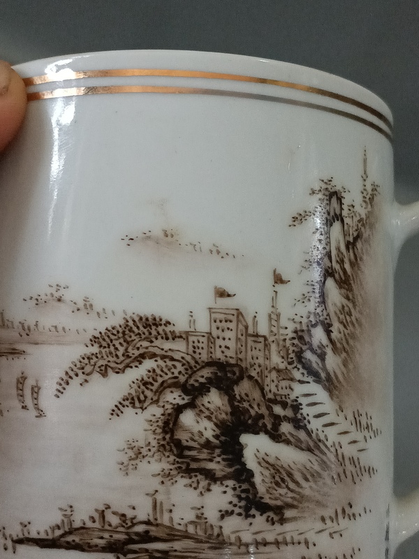 古玩陶瓷墨彩山水茶杯拍賣,當前價格0元