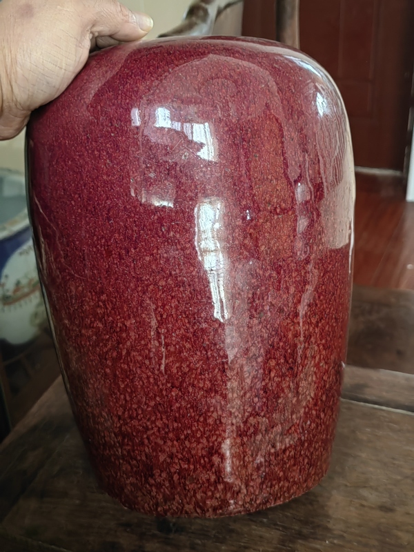 古玩陶瓷窯變紅釉冬瓜罐拍賣,當前價格9800元