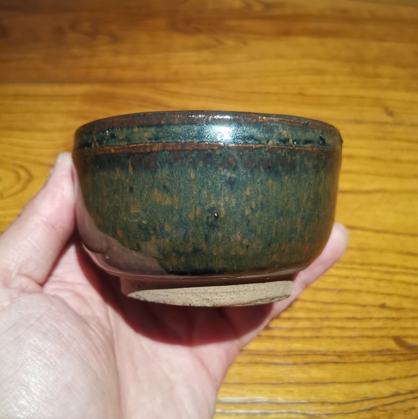 古玩陶瓷元明黑釉鐵銹斑缽式爐拍賣,當前價格500元
