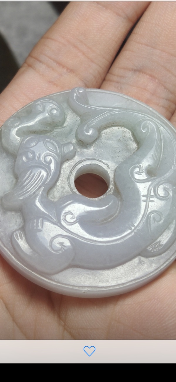 古玩玉器翡翠雕“螭龍紋壁”拍賣,當前價格2008元