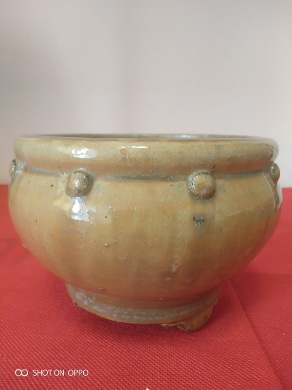 古玩陶瓷醬釉花盆拍賣,當(dāng)前價(jià)格385元
