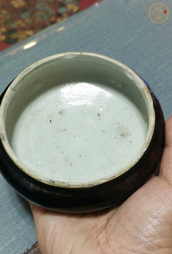 古玩陶瓷烏金釉水洗鏜鑼洗真品鑒賞圖