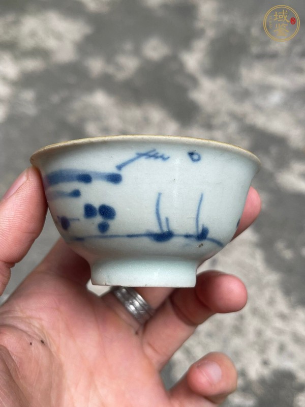 古玩陶瓷青花山水紋杯真品鑒賞圖