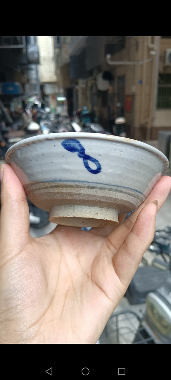 古玩陶瓷明代~青花花卉紋唇口碗拍賣,當前價格980元
