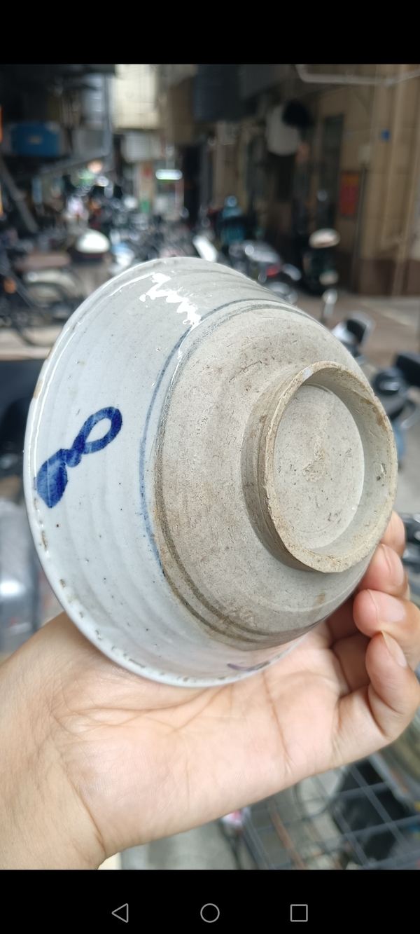 古玩陶瓷明代~青花花卉紋唇口碗拍賣,當前價格980元