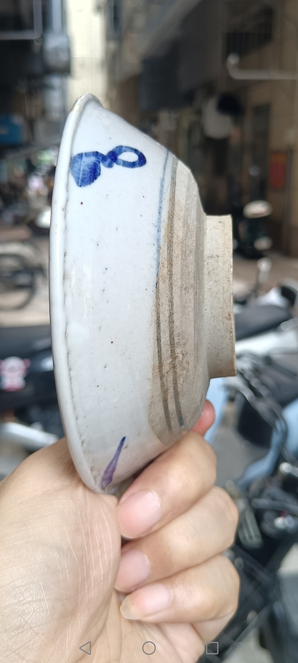 古玩陶瓷明代~青花花卉紋唇口碗拍賣,當前價格980元