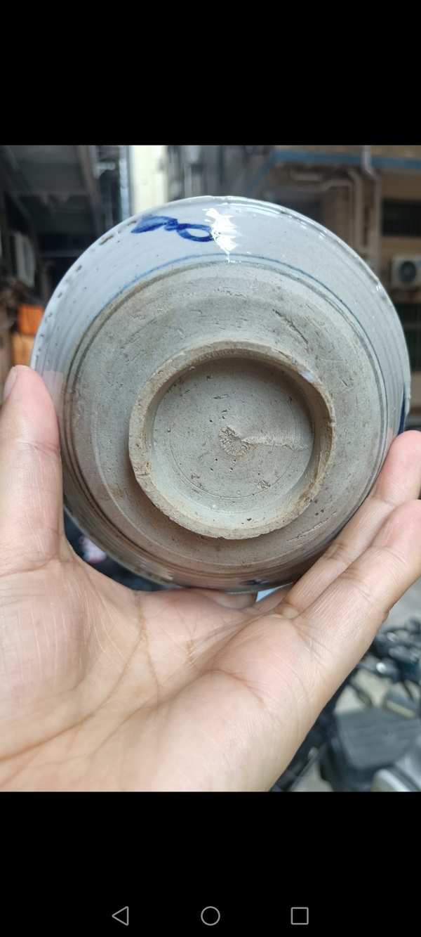 古玩陶瓷明代~青花花卉紋唇口碗拍賣,當前價格980元
