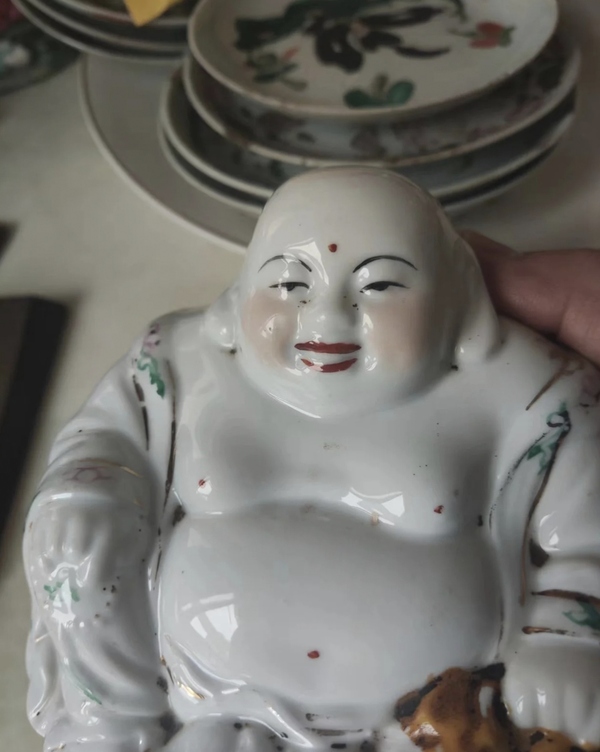 古玩陶瓷彌勒佛塑像拍賣,當前價格128元