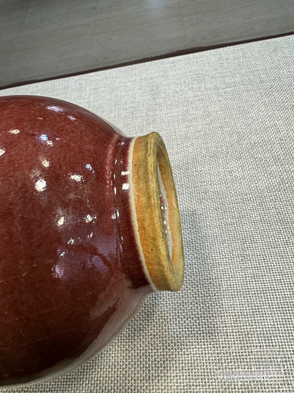 古玩陶瓷清中期郎紅釉撇口琵琶尊拍賣,當前價格3800元