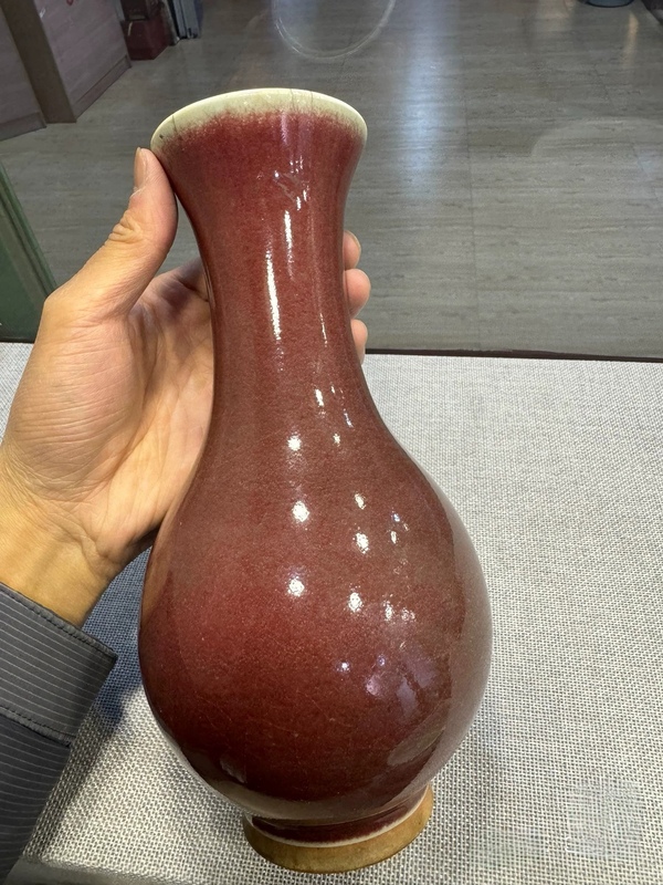 古玩陶瓷清中期郎紅釉撇口琵琶尊拍賣,當前價格3800元