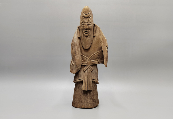 古玩雜項清代木雕壽星造像拍賣,當前價格108元