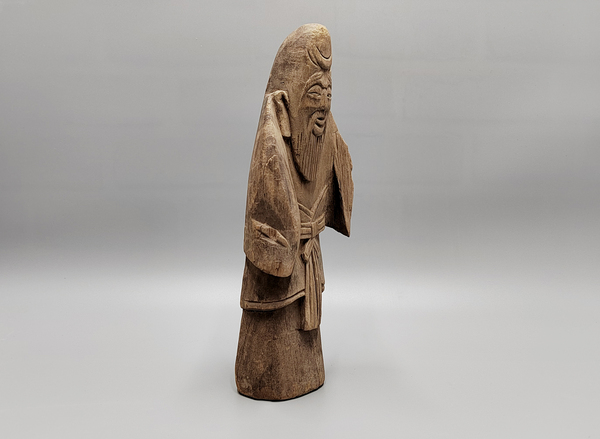 古玩雜項清代木雕壽星造像拍賣,當前價格108元