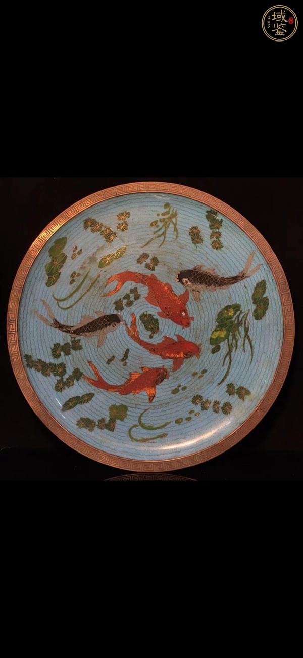 古玩銅器景泰藍(lán)魚(yú)盤真品鑒賞圖