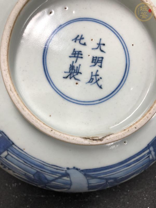 古玩銅器青花洞石欄桿花鳥(niǎo)紋碗  真品鑒賞圖