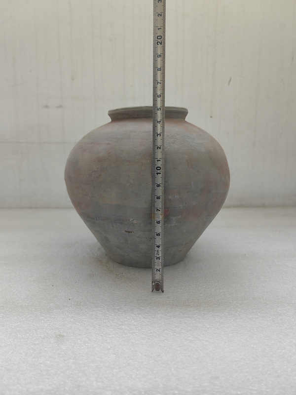 古玩陶瓷朱砂灰陶彩繪罐拍賣,當前價格680元