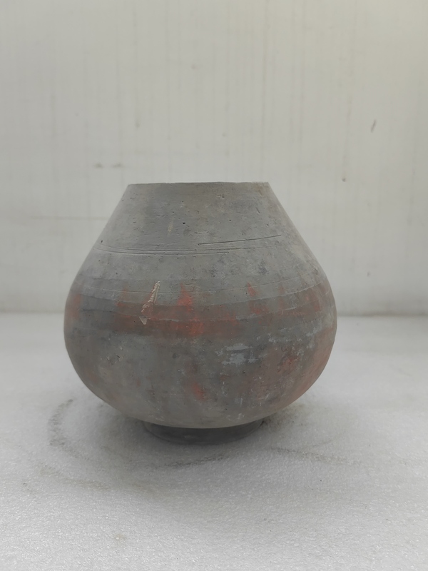 古玩陶瓷朱砂灰陶彩繪罐拍賣,當前價格680元
