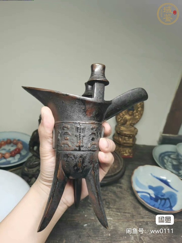 古玩銅器銅爵杯真品鑒賞圖