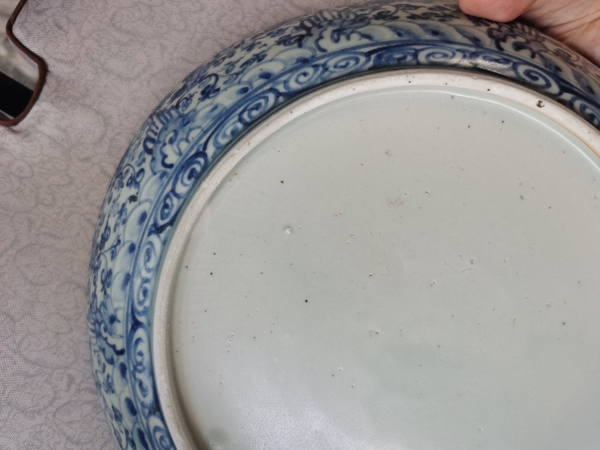 古玩陶瓷青花滿池矯圖大盤拍賣,當前價格21000元