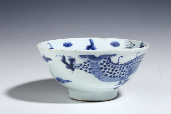 古玩陶瓷青花過(guò)墻龍大碗拍賣(mài),當(dāng)前價(jià)格1888元