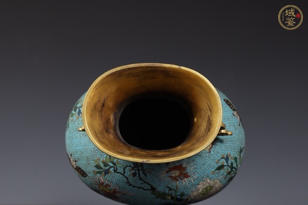 古玩銅器現(xiàn)代工藝品景泰藍(lán)花瓶真品鑒賞圖