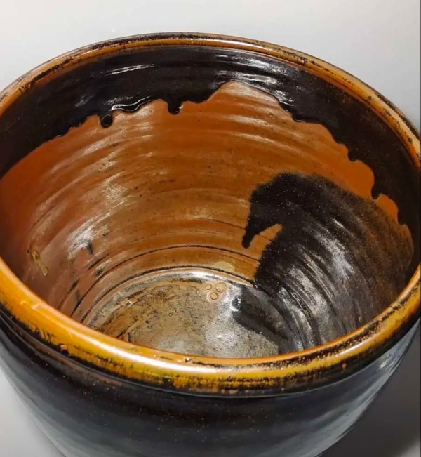 古玩陶瓷精美請早期黑褐釉大畫缸拍賣,當前價格388元
