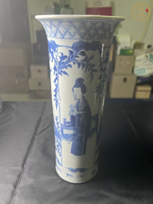 古玩陶瓷青花二喬圖箭筒真品鑒賞圖