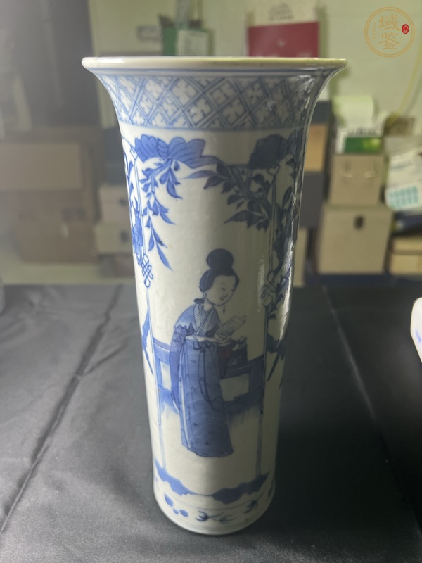 古玩陶瓷青花二喬圖箭筒真品鑒賞圖