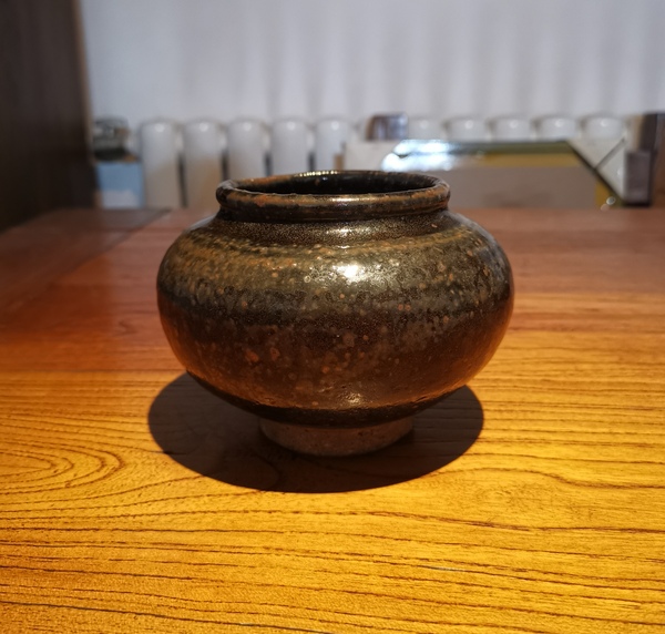 金元黑釉窯變鐵銹斑茶入拍賣(mài)，當(dāng)前價(jià)格999元